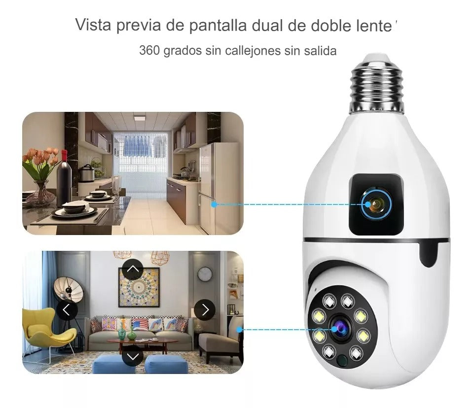 Cámara Bombillo WiFi 360°